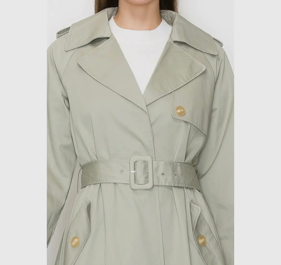Spring Pleated Trench Coat