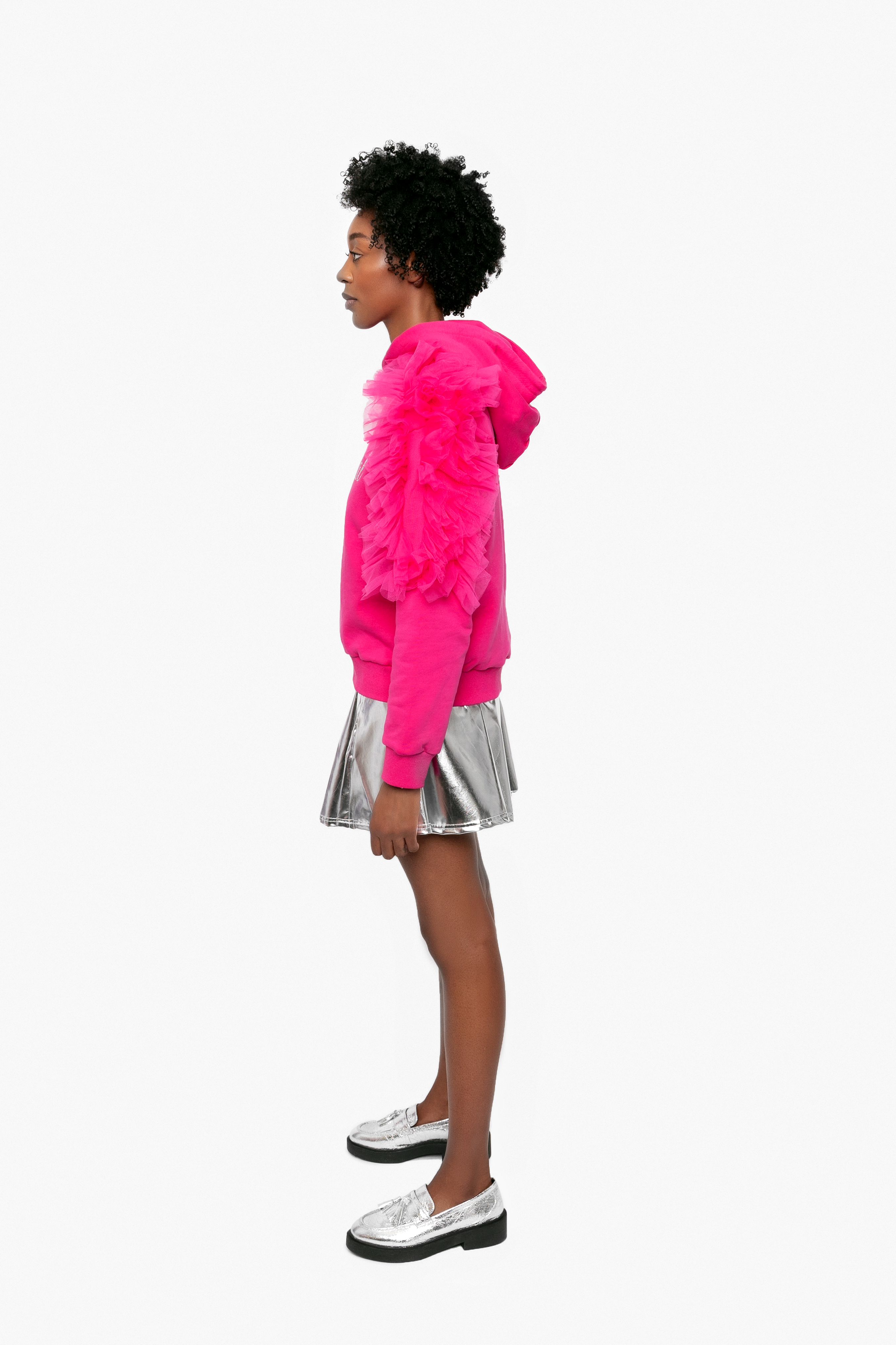 An Original Tulle Hoodie- Pink