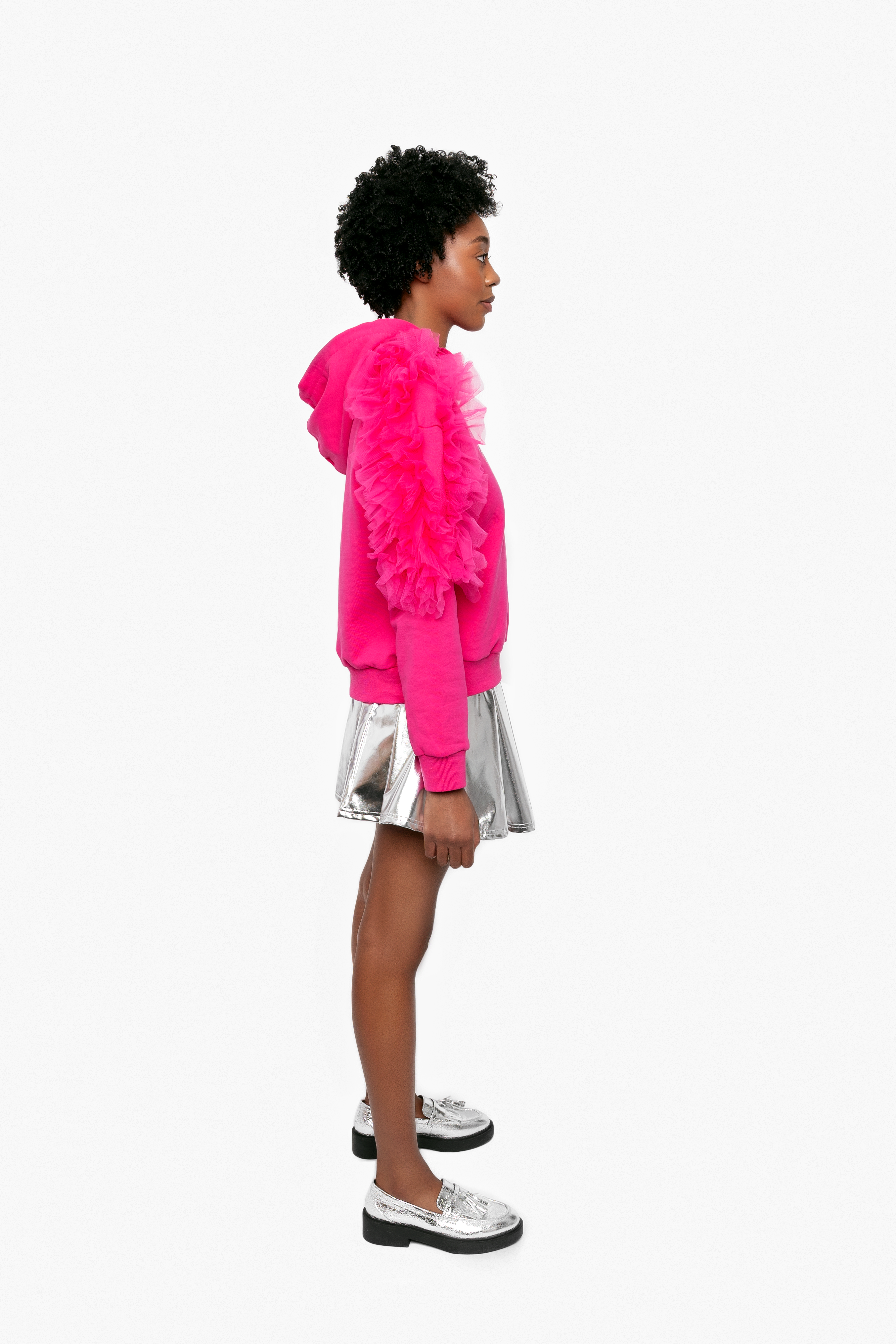 An Original Tulle Hoodie- Pink