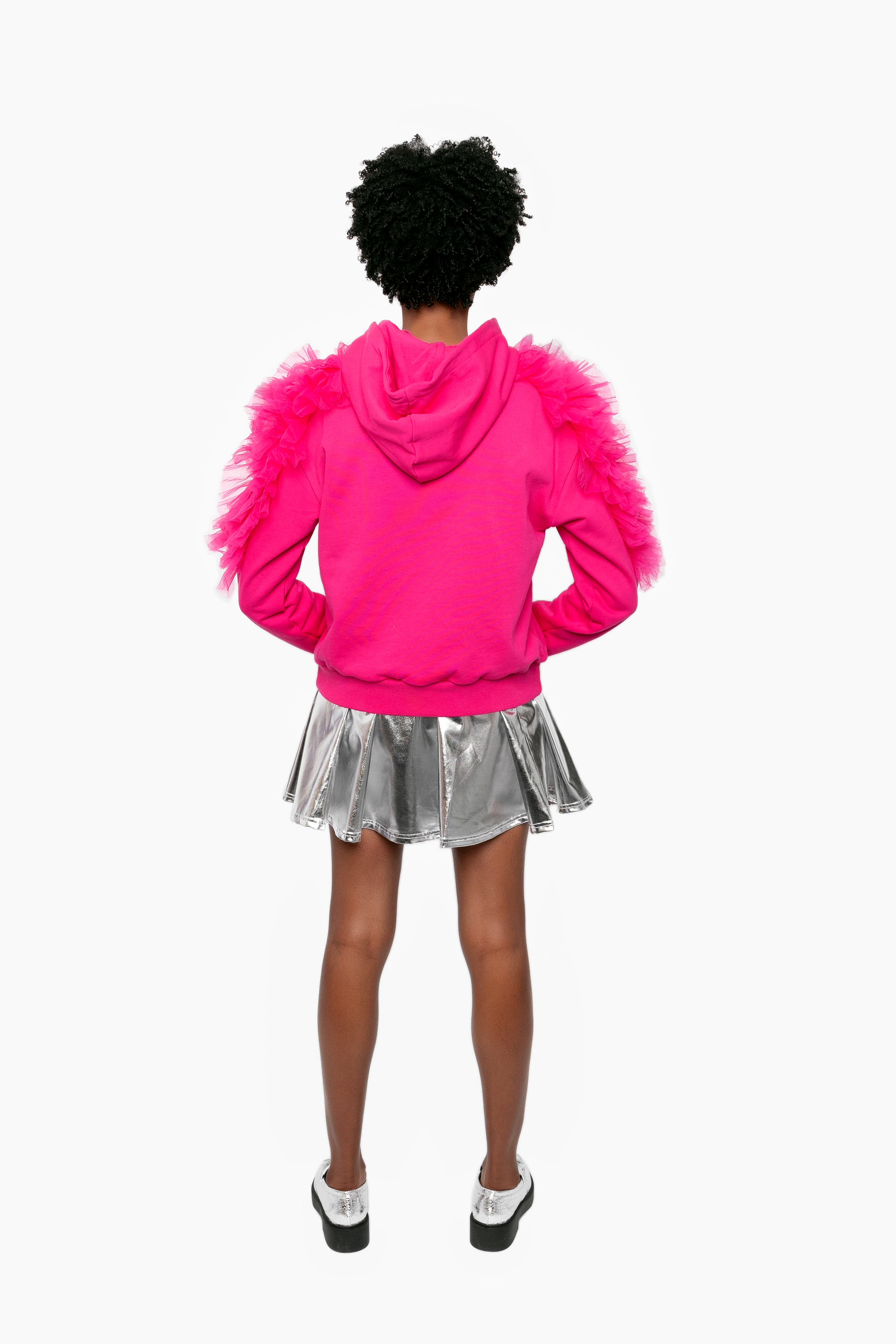 An Original Tulle Hoodie- Pink