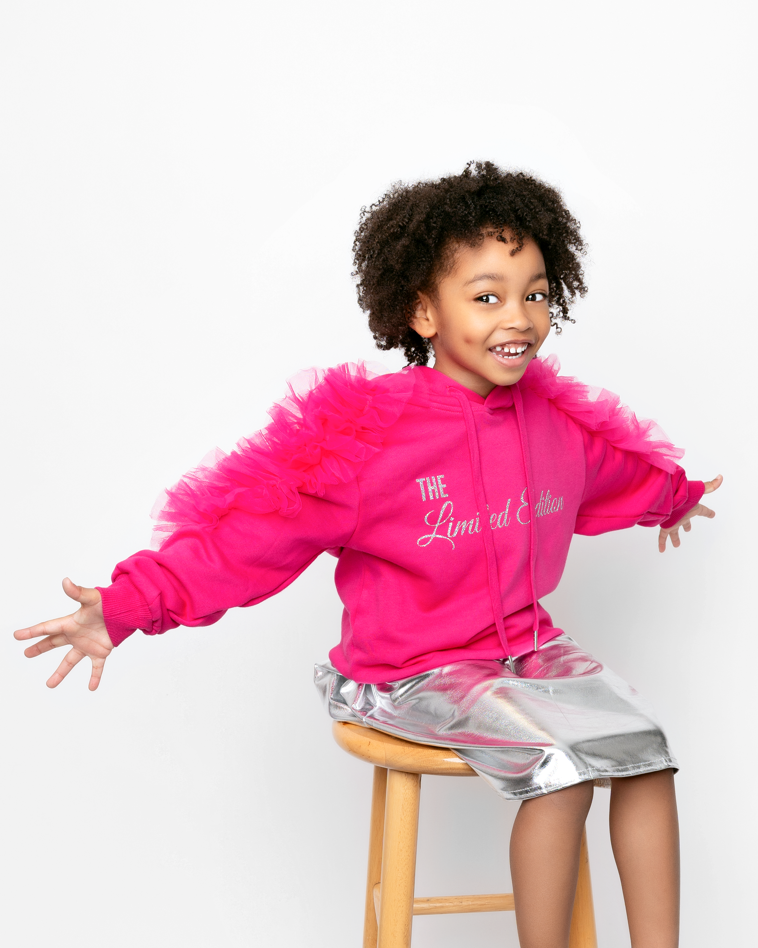 Kids Limited Edition Tulle Hoodie- Pink
