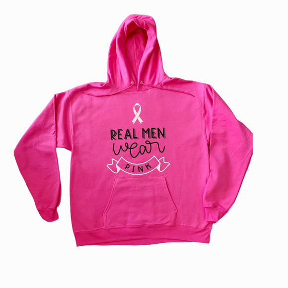 Men Wear Pink Hoodie